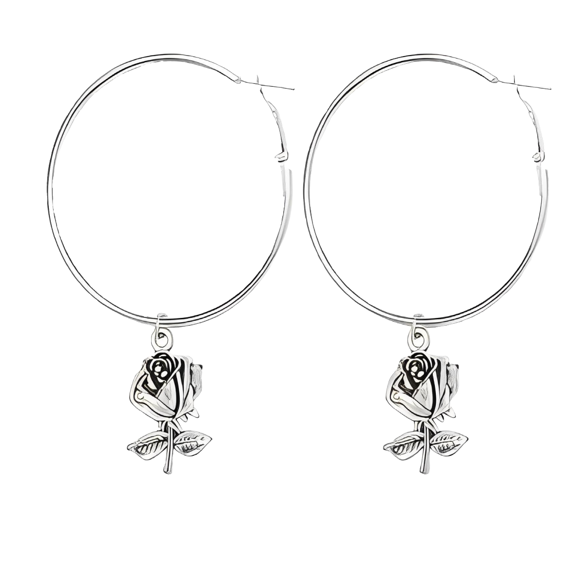 Dainty Rose Hoop Earings