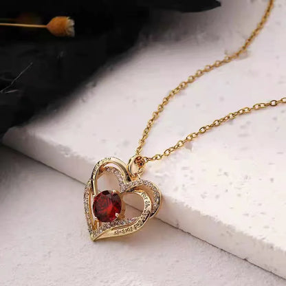 Necklace Female Red Sapphire Pendant Clavicle Chain Jewelry