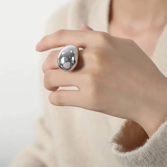 Stainless Steel Teardrop Ring