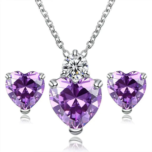 Heart Crystal Jewelry Set by LUZWA