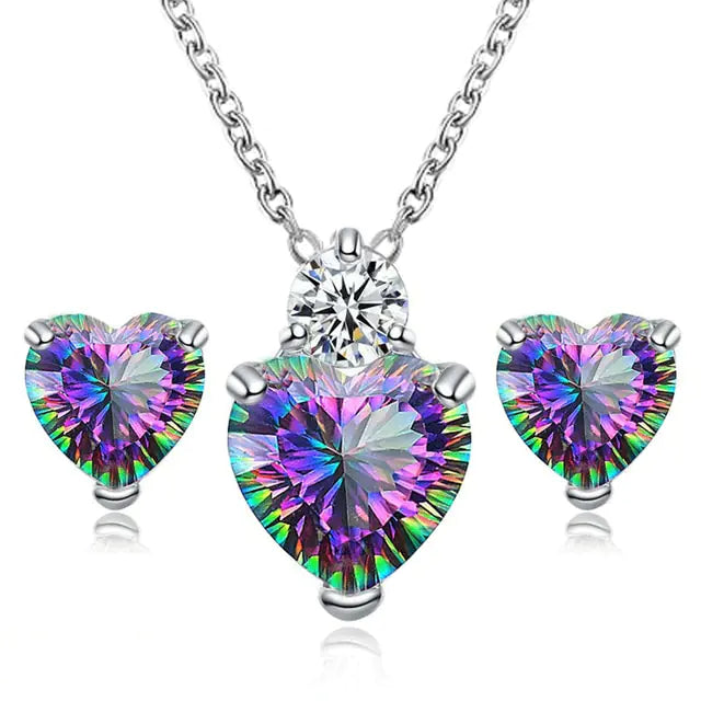 Heart Crystal Jewelry Set by LUZWA