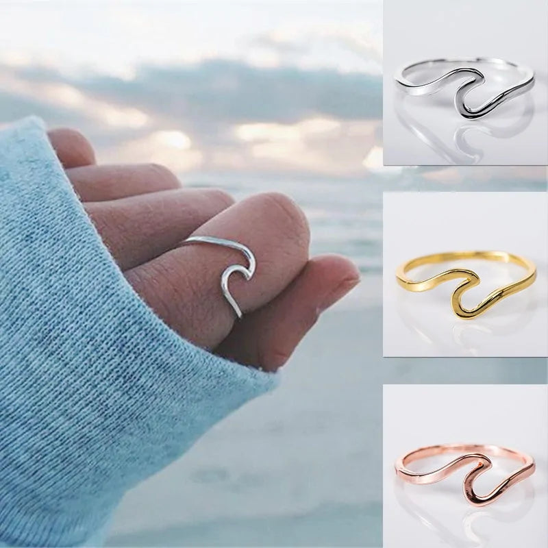 Ocean Wave Alloy Rings