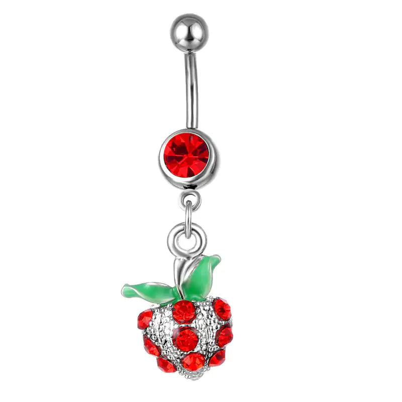 Piercing Jewelry Fruit Cherry Pendant Belly Ring