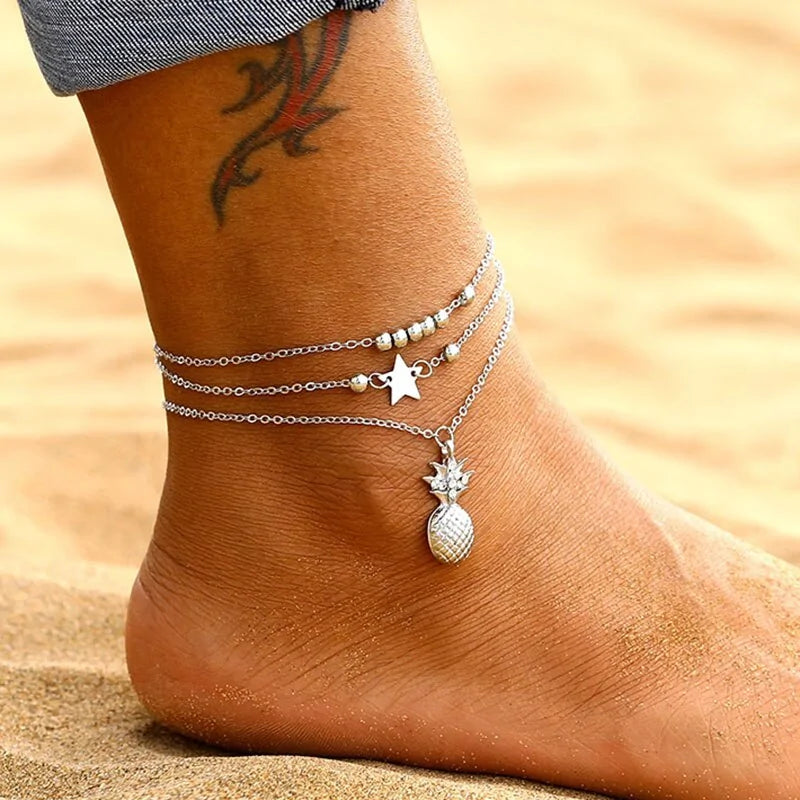 New Bohemian Wave Anklets - Handmade Cotton Foot Jewelry