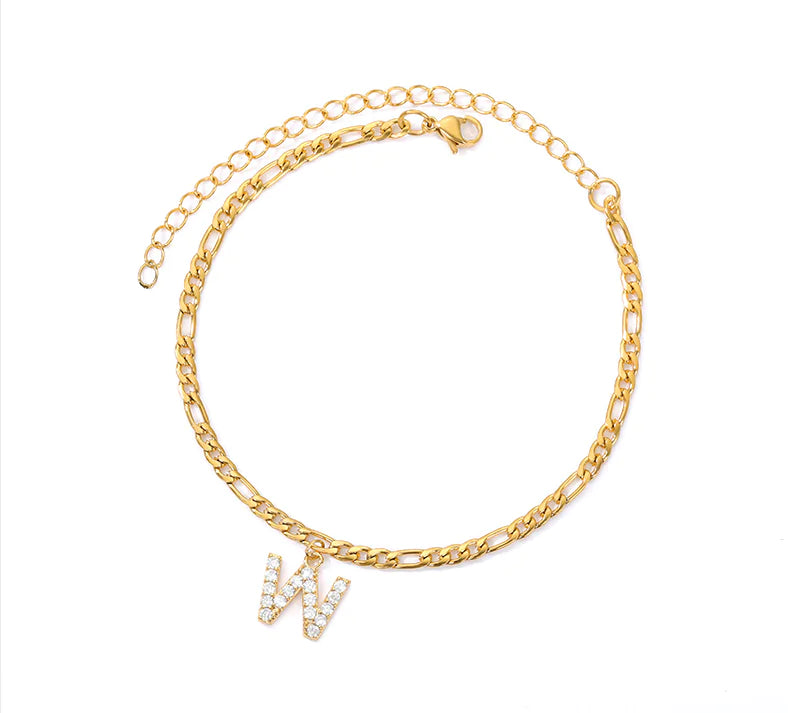 Tiny A-Z Initial Letter Anklets