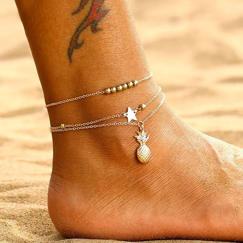 New Bohemian Wave Anklets - Handmade Cotton Foot Jewelry