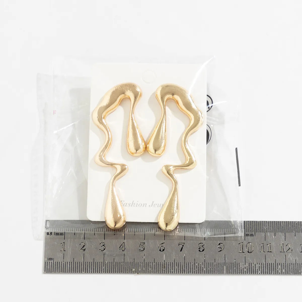 Liquid Metallic Water Drop Ear Studs