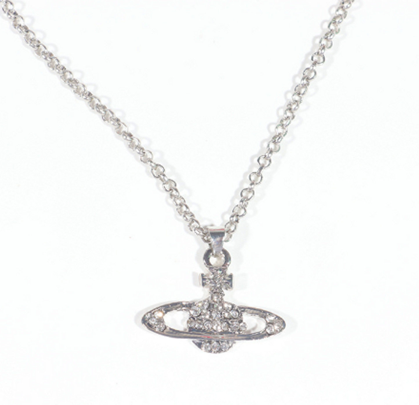 Y2K Jewelry Chain Vintage Crystal Zircon Planet Saturn Necklace