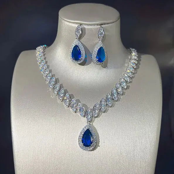 Zircon Necklace & Earring Set