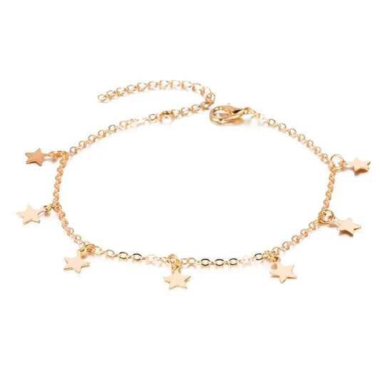 Gold Pentagram Anklet