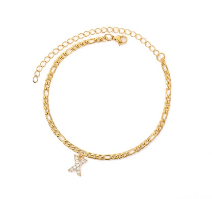 Tiny A-Z Initial Letter Anklets