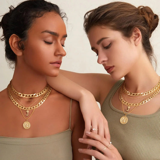 Gold Layered Retro Coin Necklaces