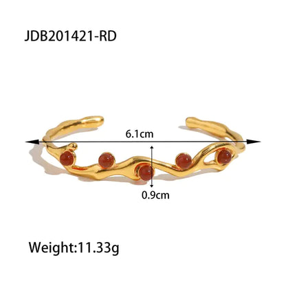 LUZWA Waterproof 18k Gold Plated Stainless Steel Jewelry