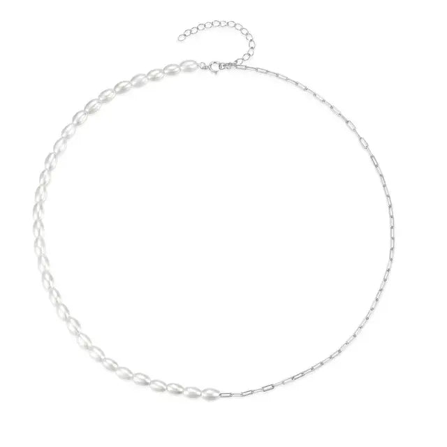 Sterling Silver French Millet Pearl Choker