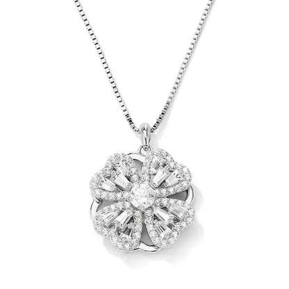 CARLIDANA Rotatable Clover Pendant Necklace