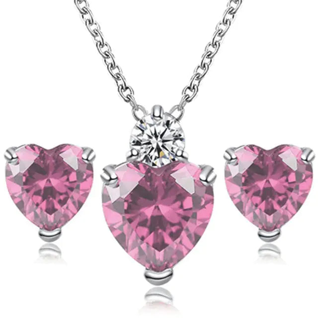 Heart Crystal Jewelry Set by LUZWA