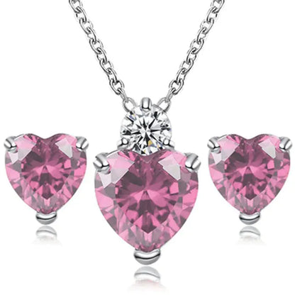 Heart Crystal Jewelry Set by LUZWA