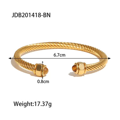 LUZWA Waterproof 18k Gold Plated Stainless Steel Jewelry